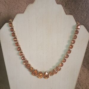 Charter Club Gold Necklace with Orange Gems